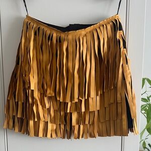 RtA Golden Fringe Mini Skirt